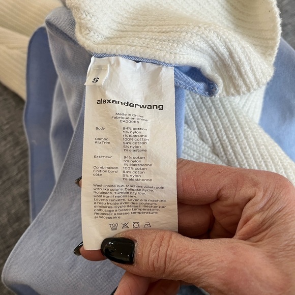 Alexander Wang Cream Ribbed Cropped Women’s Sweater - Picture 12 of 12